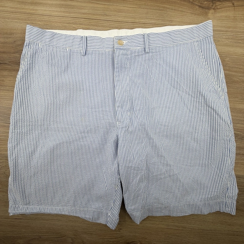 Polo Ralph Lauren Shorts Mens Size 38 Blue White Stripes Seersucker Preppy Golf